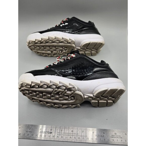 Rare Fila Disruptor 2 Heart Cherry Wedge Black Patent Womens Sneaker Size 7.5 - Picture 7 of 7